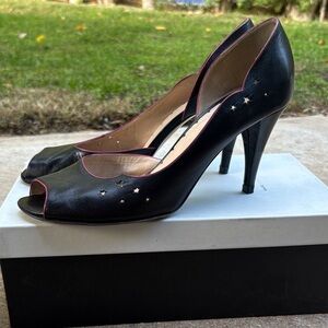 Marc Jacobs Vintage 2000’s VOGA Black and Pink Star Cutout Heels Size 8.5 w box
